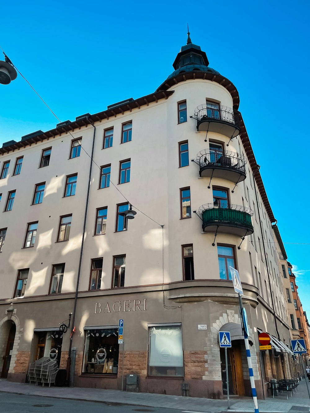 a building with windows and balconies