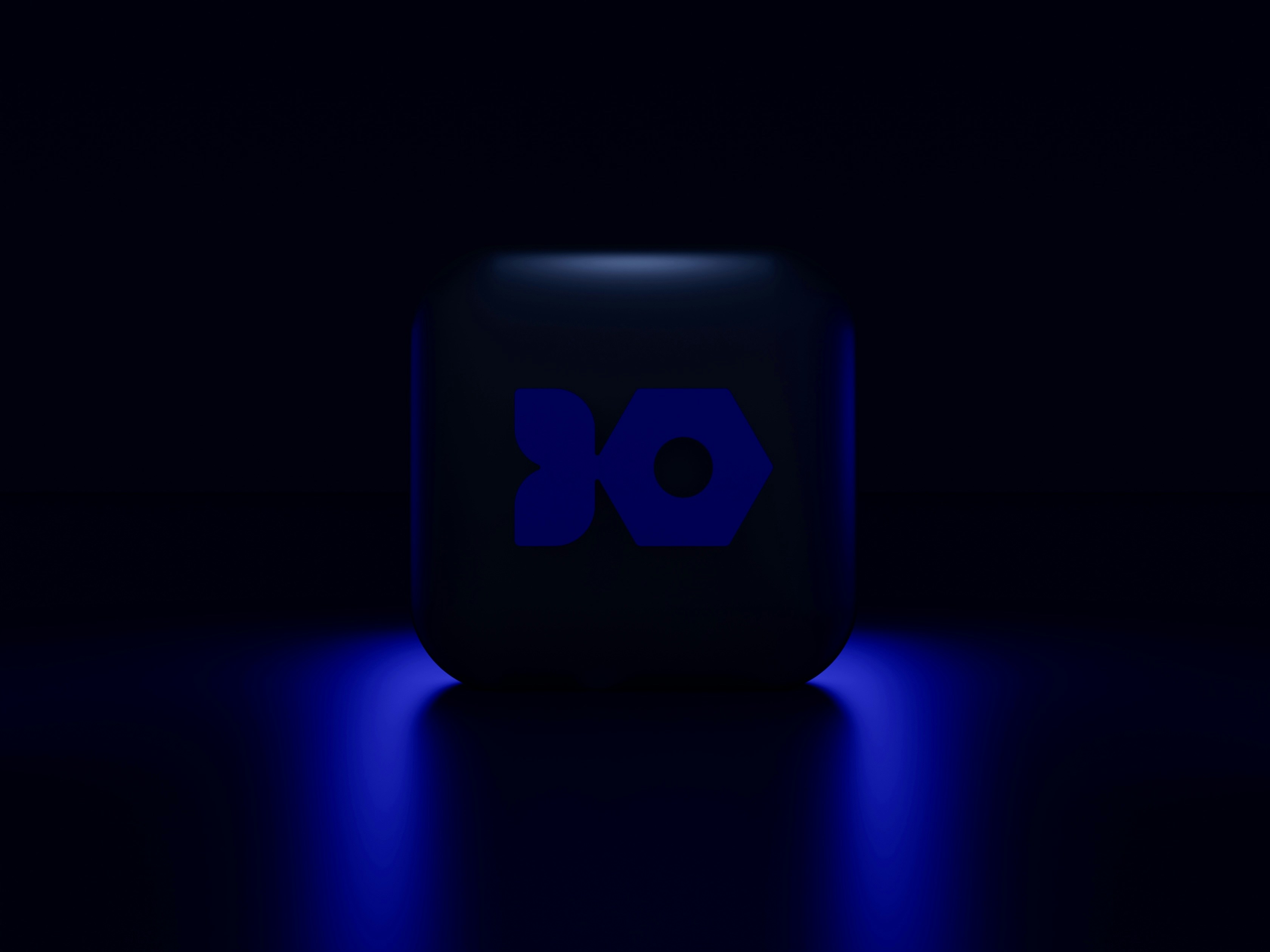 a blue light in the dark