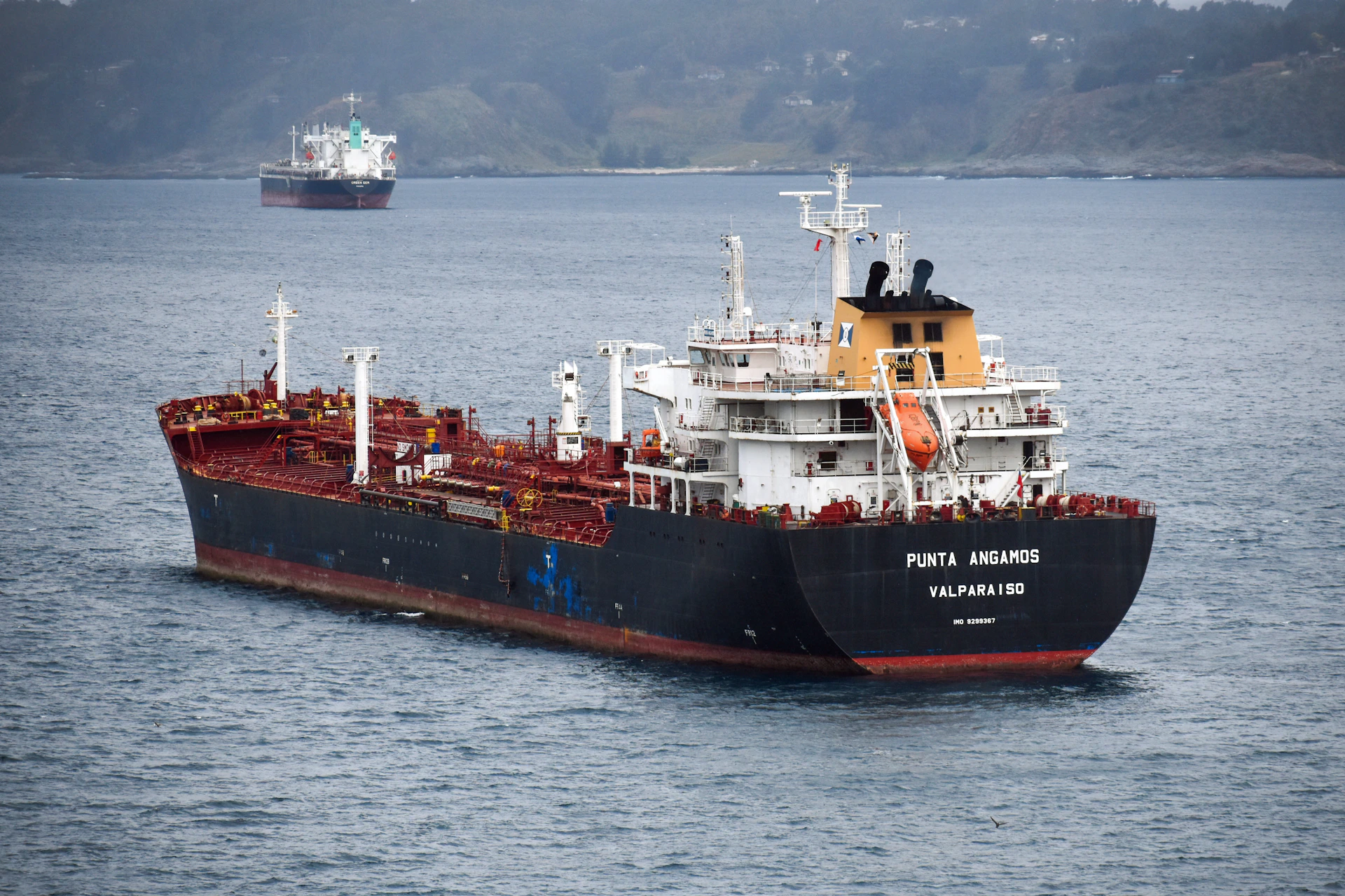 a large ship in the water