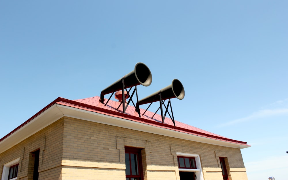 a satellite dish on top of a building