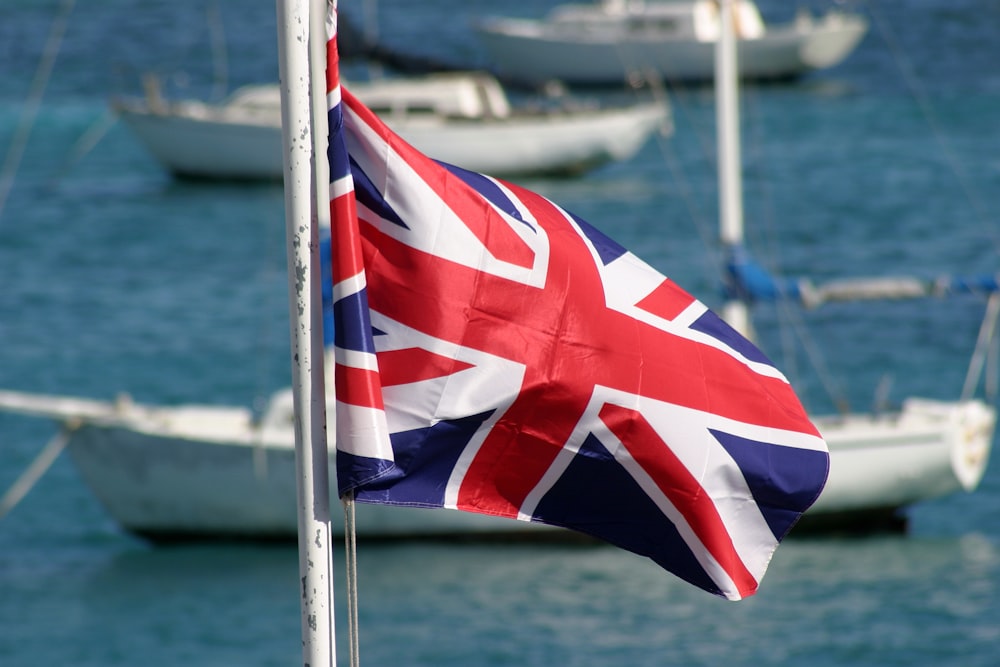 a flag on a boat