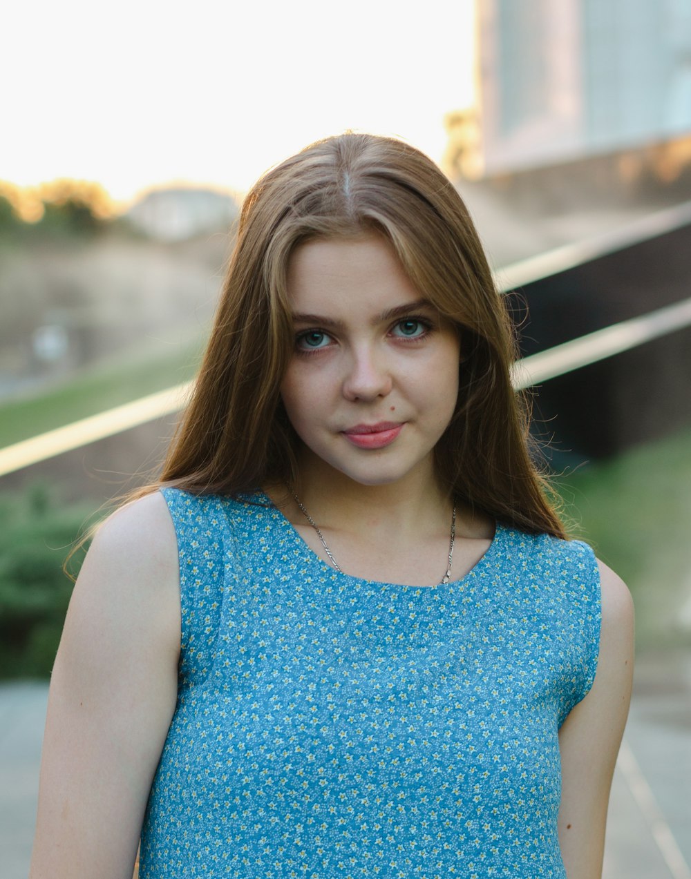 a woman with long hair