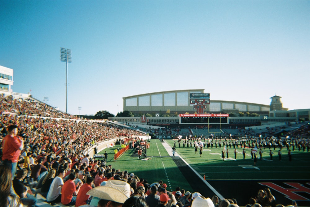 a football stadium with a crowd of people