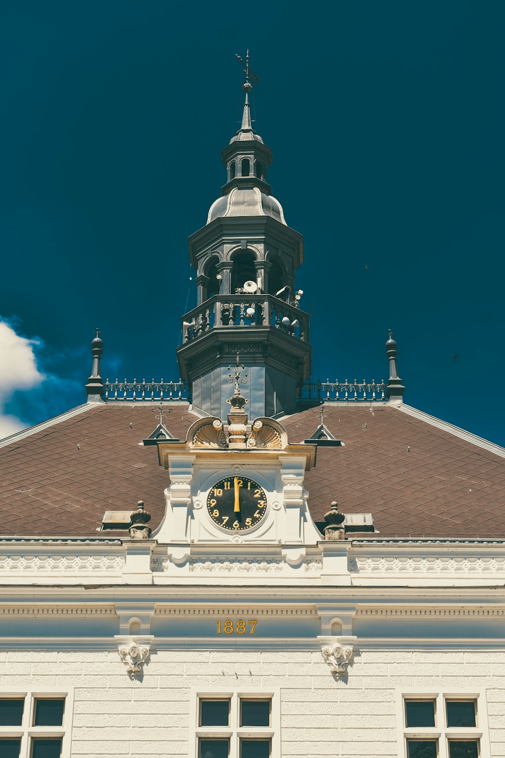 a clock on a tower