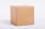 A plain, brown cardboard box placed against a light gray background. The box appears simple and unadorned, showing sharp edges and a smooth surface.