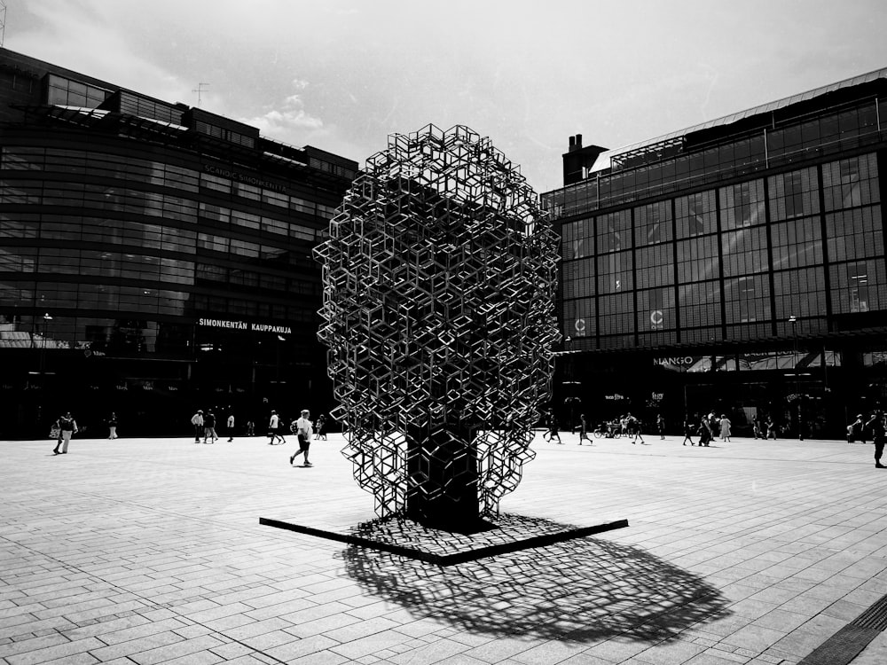 a large tree in a courtyard