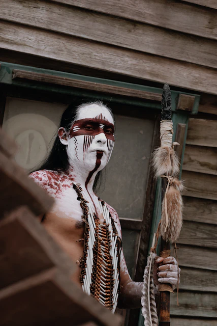 a person holding a stick