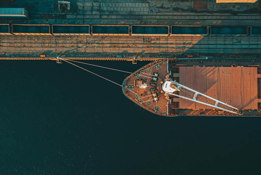 a large ship in the water