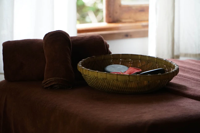 a bowl on a couch