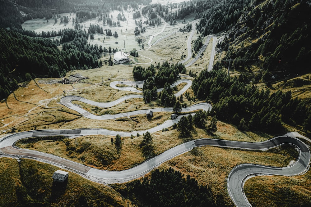 a high angle view of a road