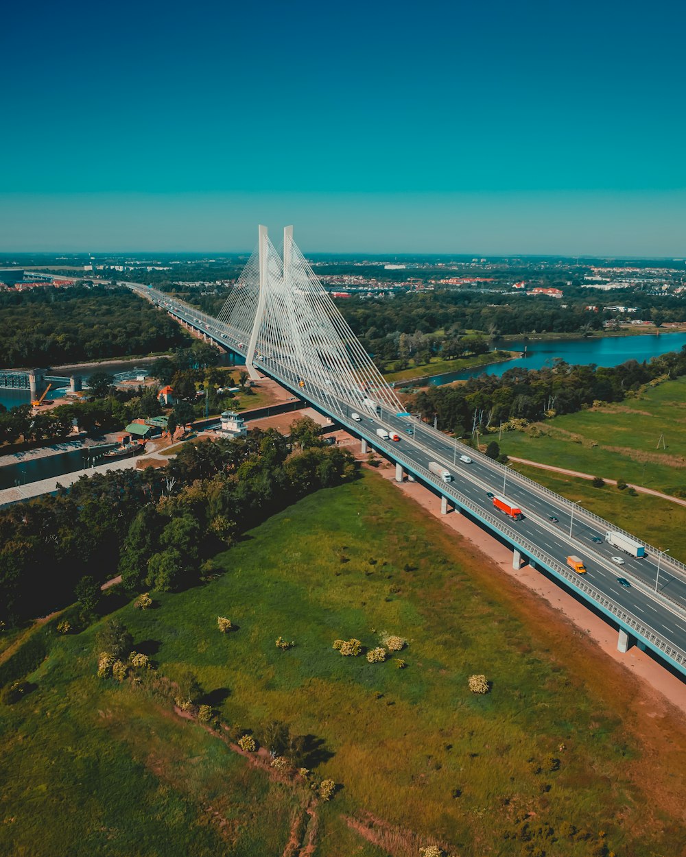 a bridge over a river