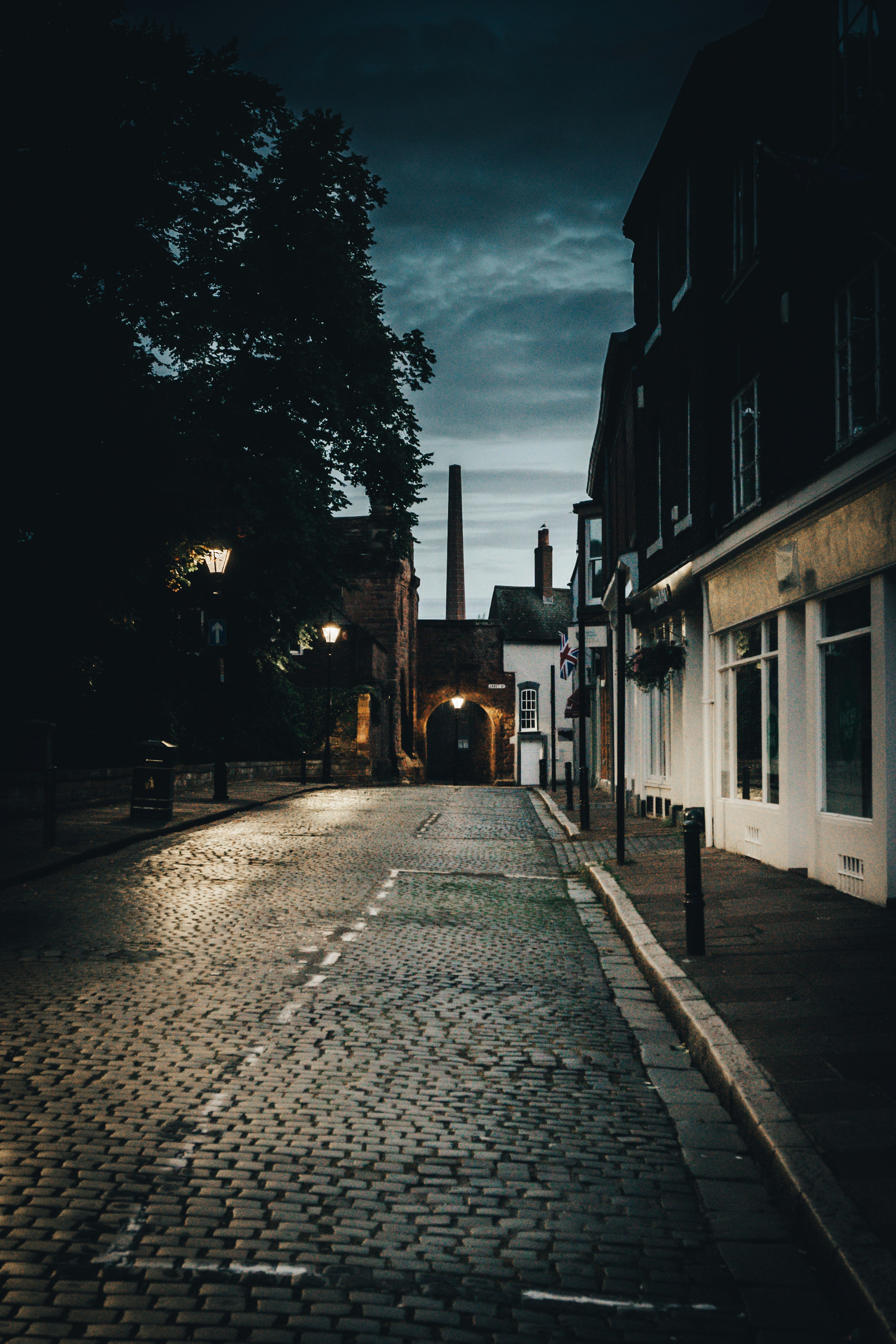 a street with buildings on either side