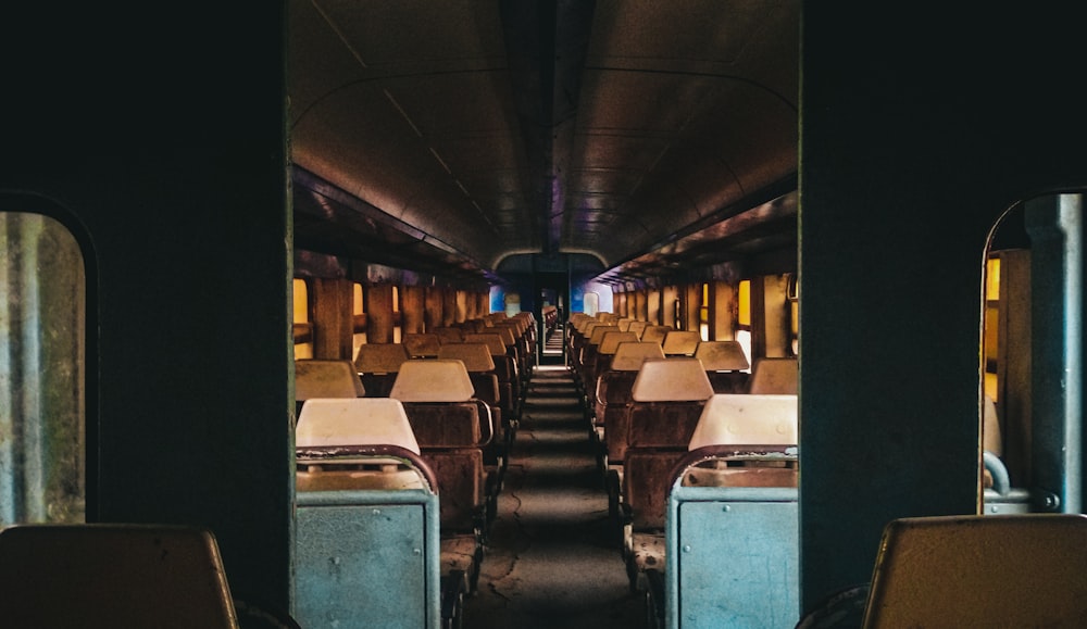 the inside of a train