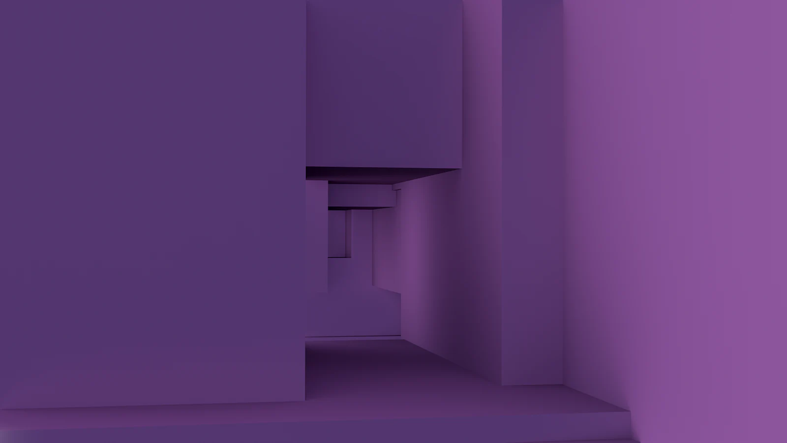 A room with deep purple walls.