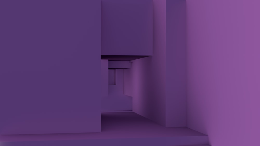 a room with purple walls