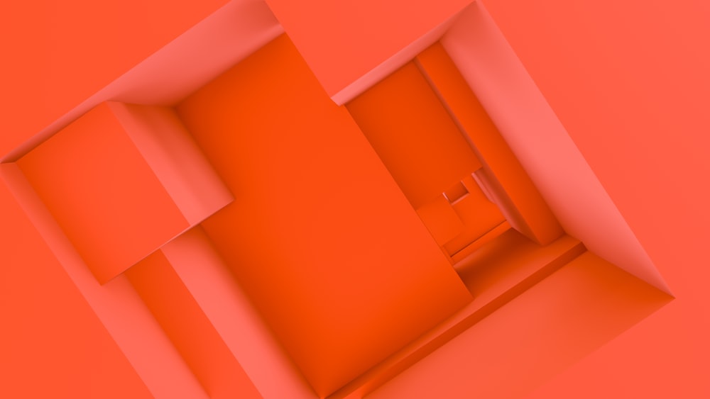 a stack of orange paper