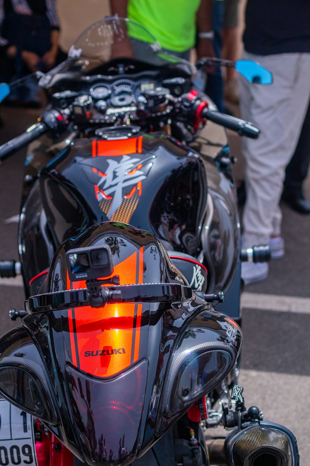 a motorcycle parked on the street