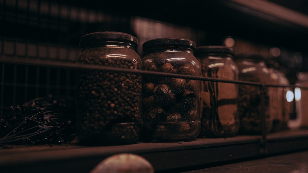 jars of food on a shelf