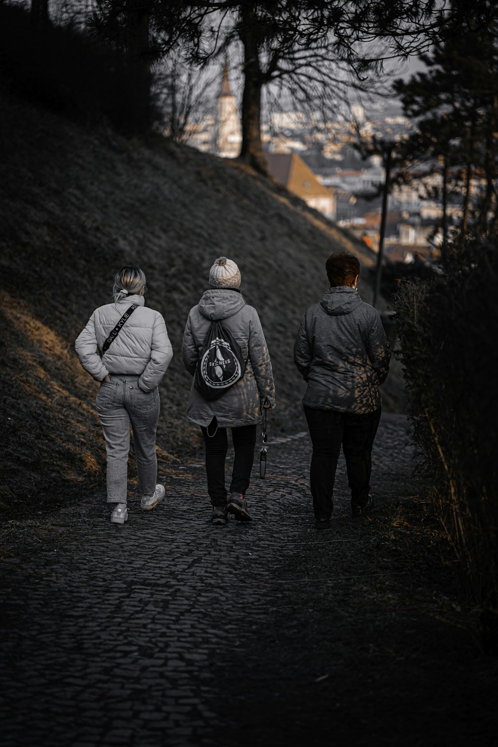 a group of people that are standing in the snow