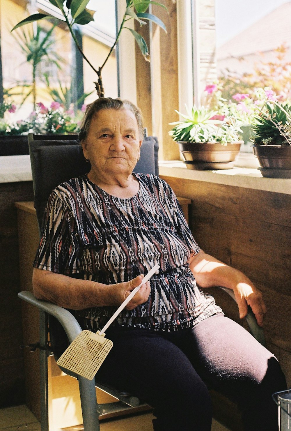 a person sitting in a chair