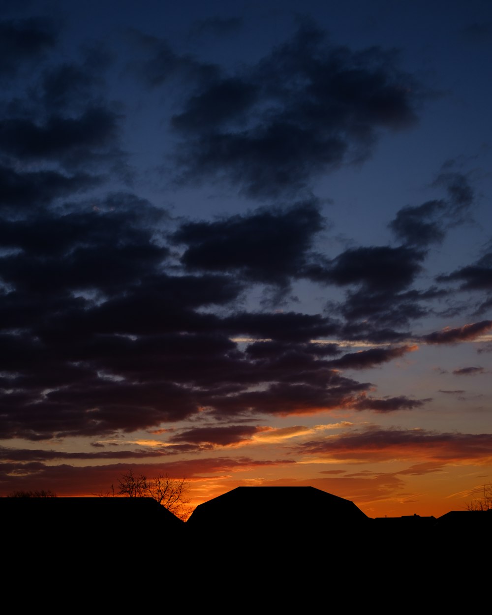 a sunset with clouds