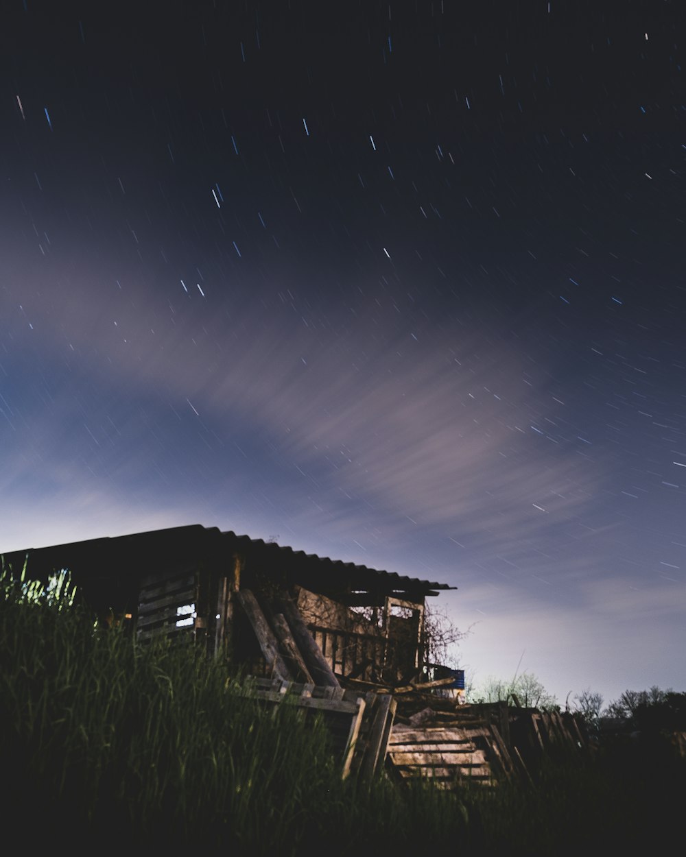 a house with stars in the sky
