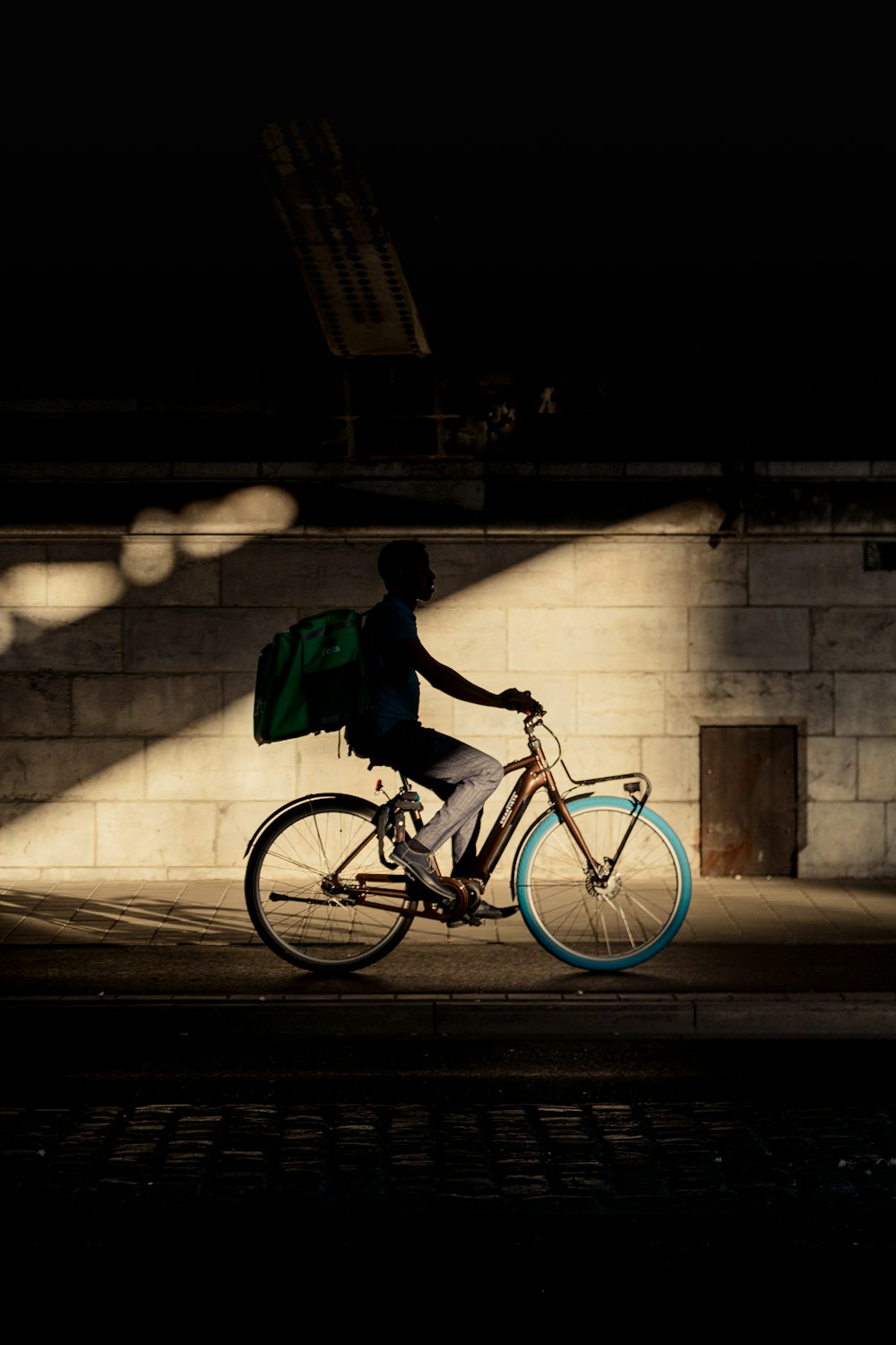 a person riding a bicycle