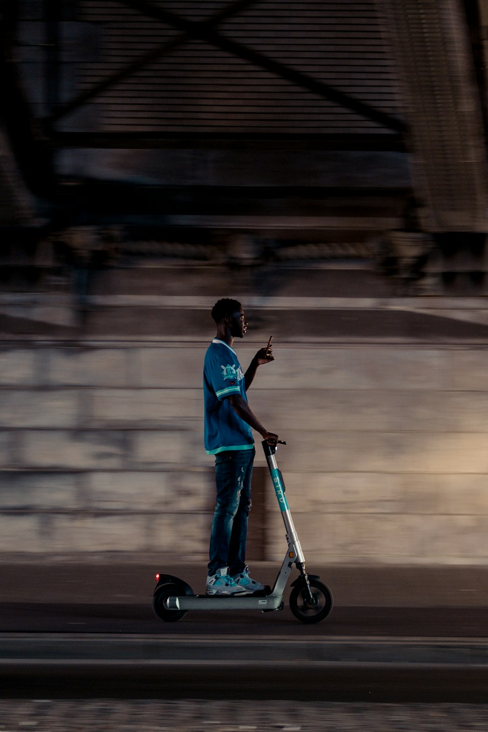 a man on a scooter