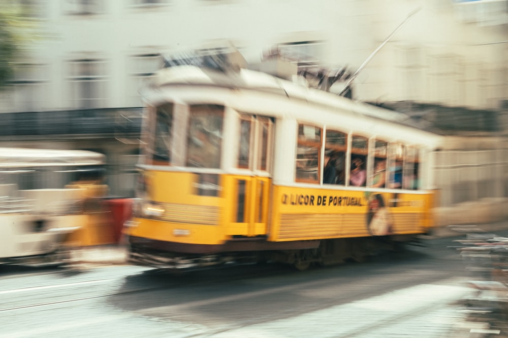 a trolley on a street