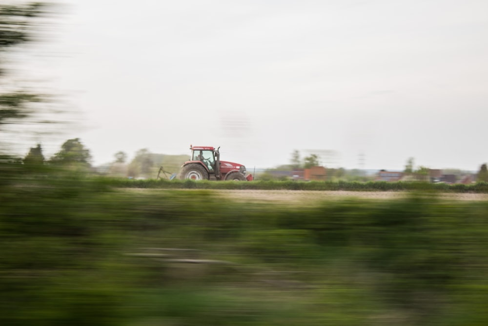 a tractor in a field