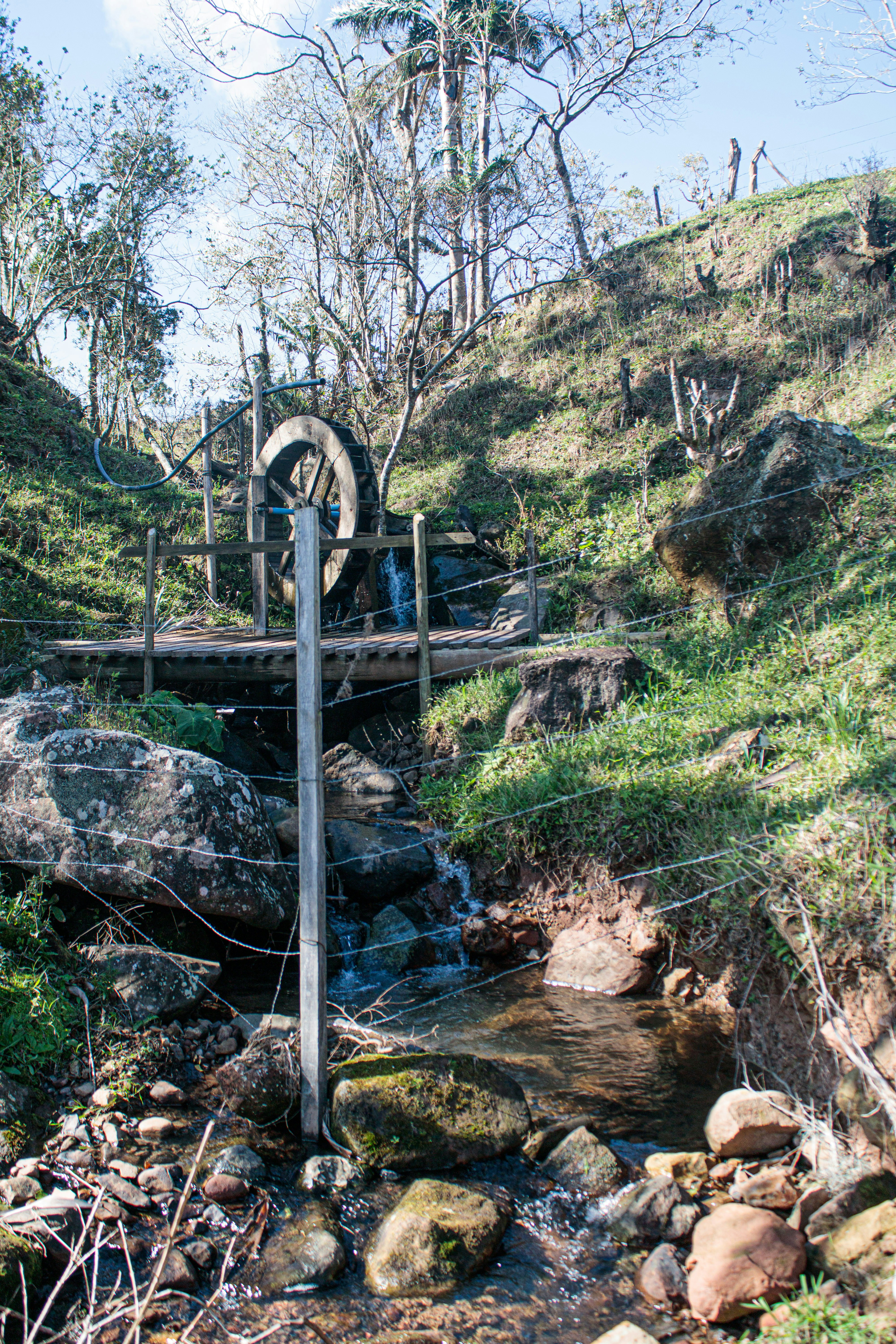 a bridge over a stream