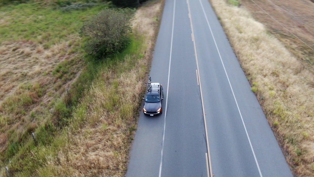 a car driving down a road