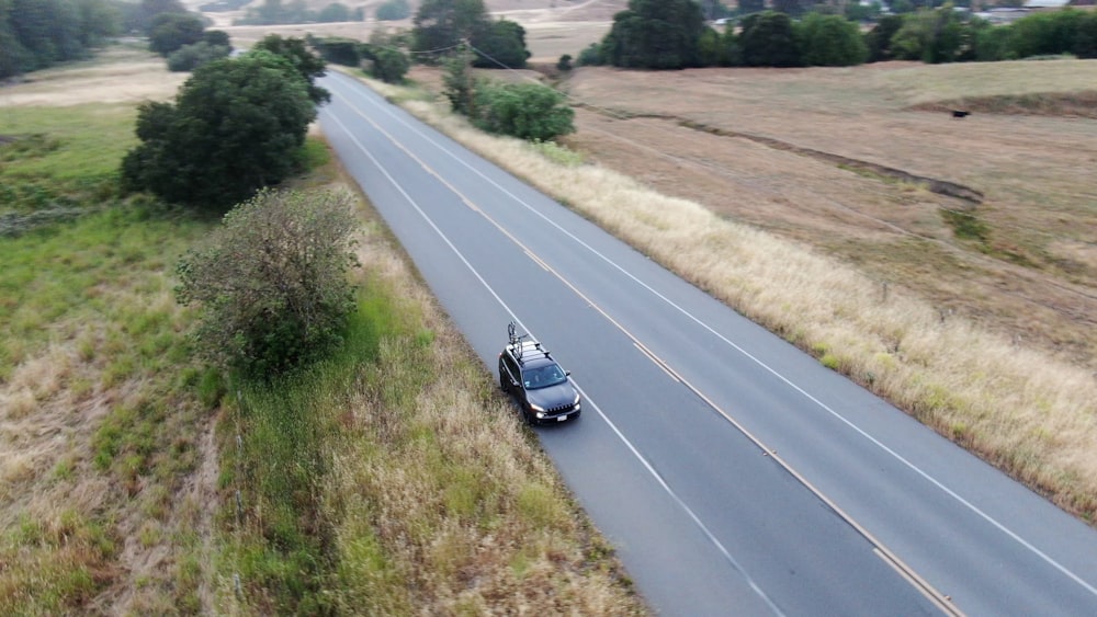 a car driving on a road