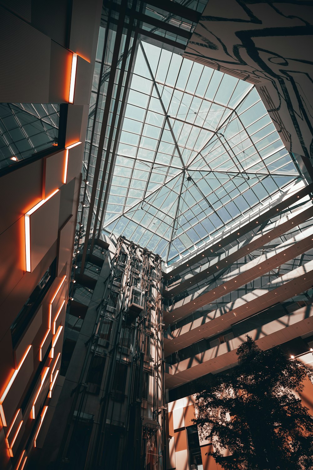 a building with glass windows