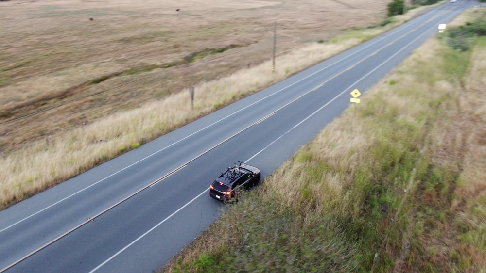 a car driving on a road