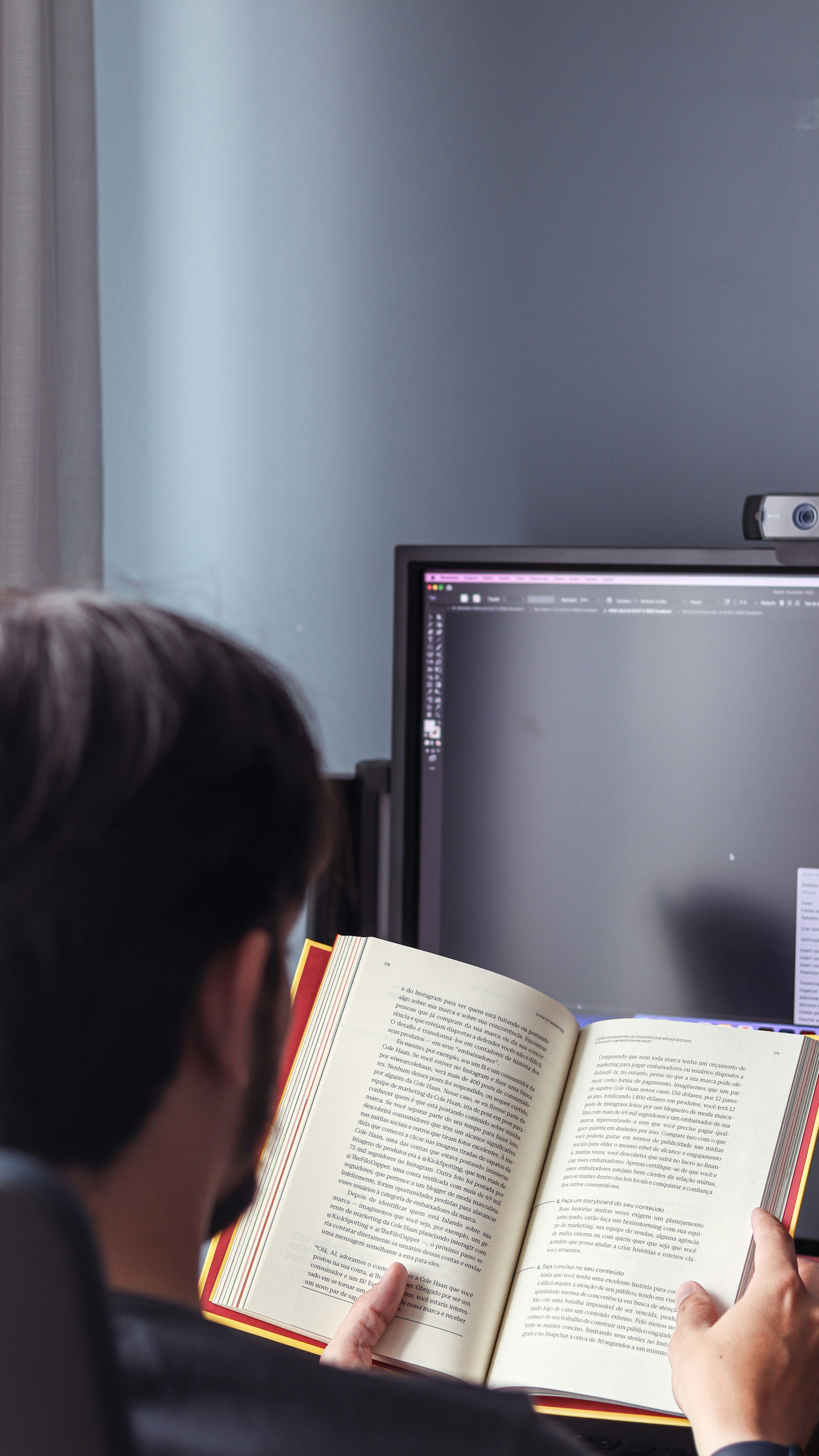 a person reading a book