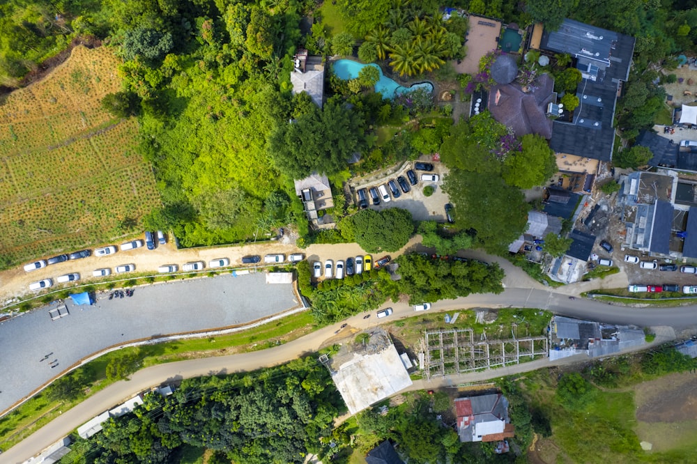 a high angle view of a park