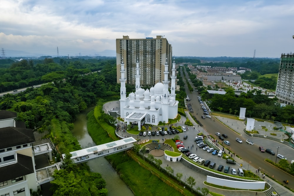 a high angle view of a building