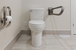 a toilet in a bathroom