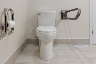 a toilet in a bathroom