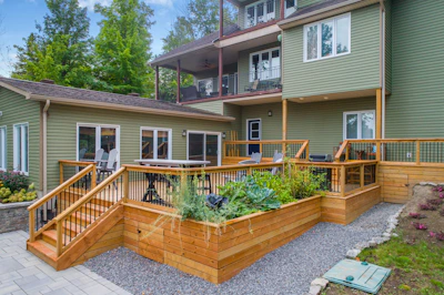 a house with a deck