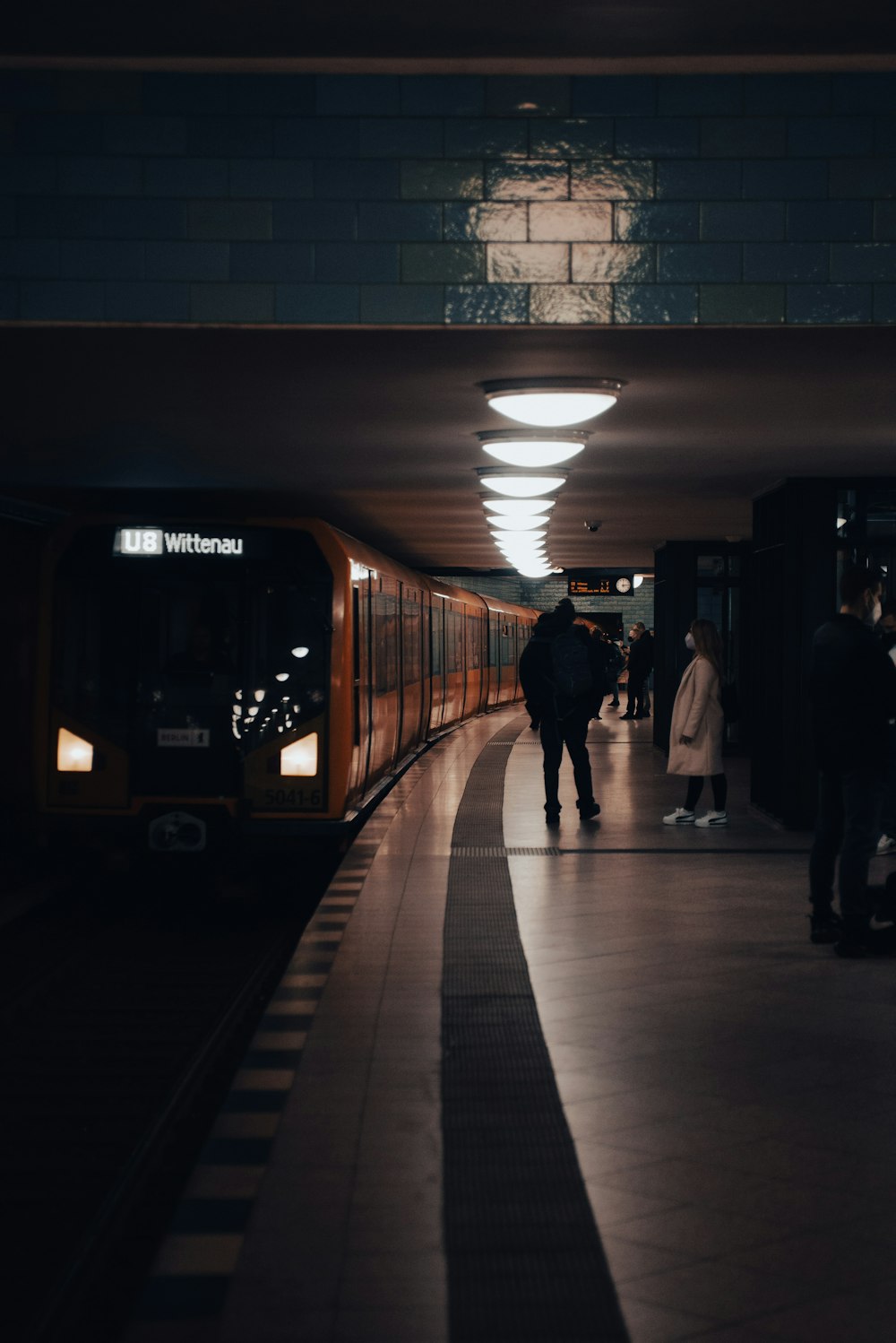 a train pulling into a station