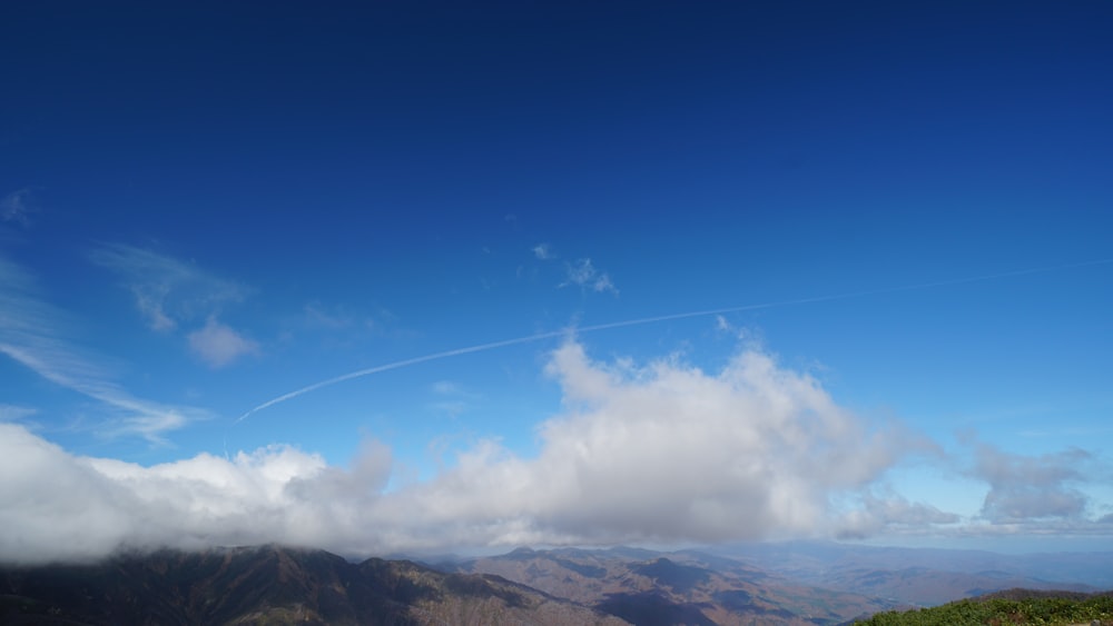 a blue sky with clouds