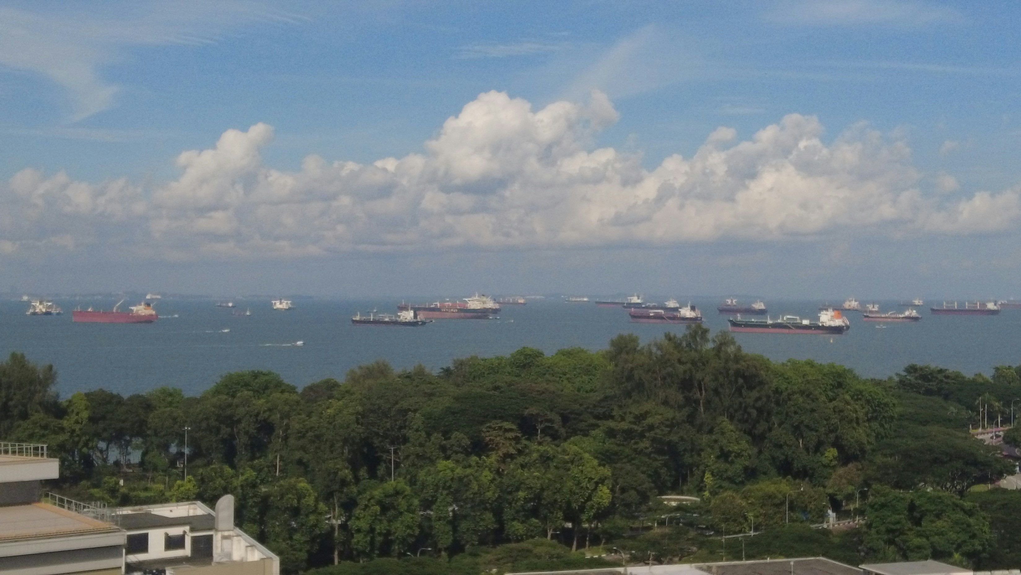 On a clear and sunny day in the East Coast of Singapore.