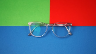 a pair of glasses on a table