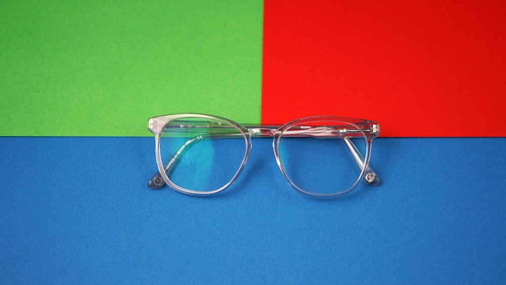 a pair of glasses on a table