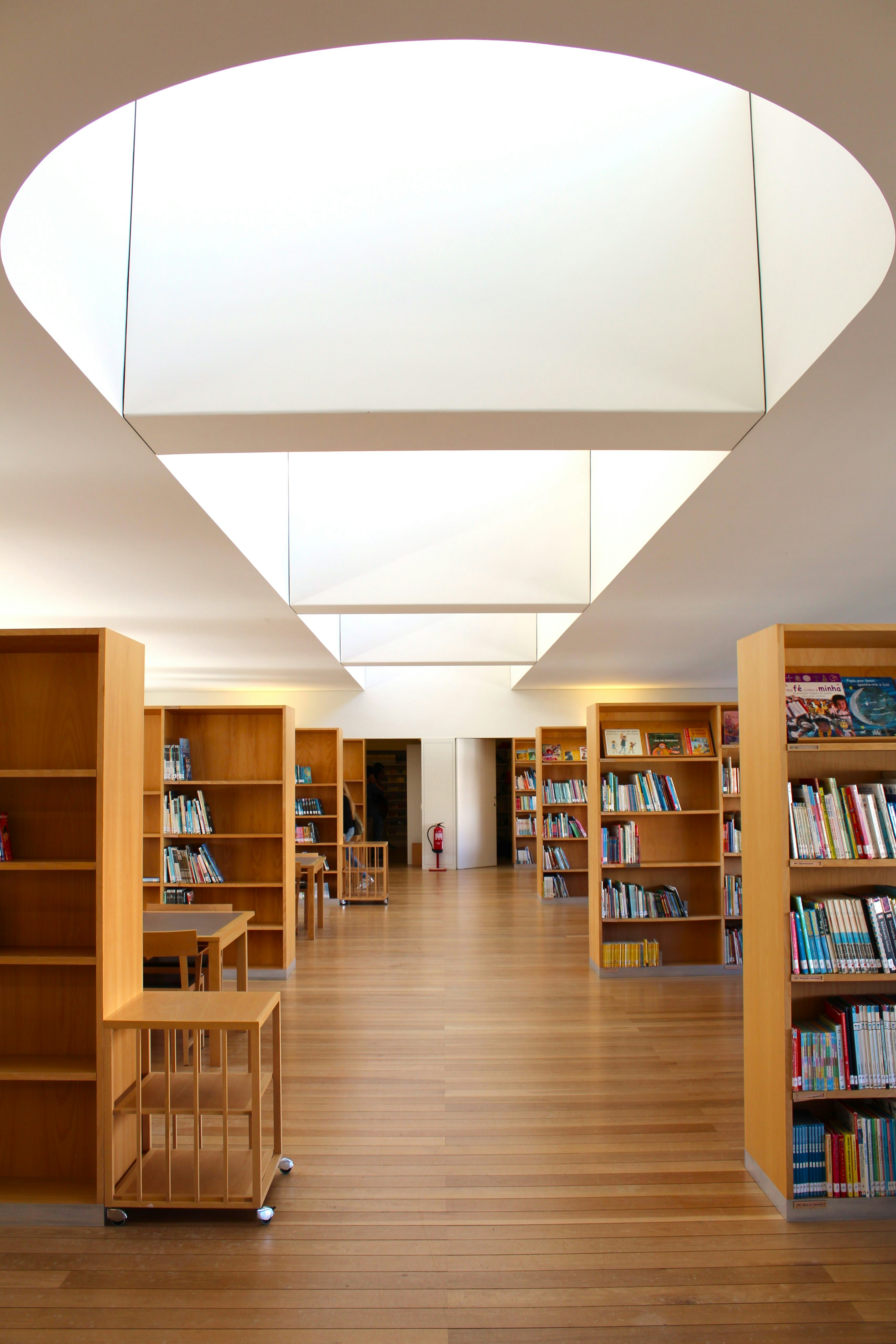 Inside the Viana do Castelo library, designed by Álvaro Siza Vieira.