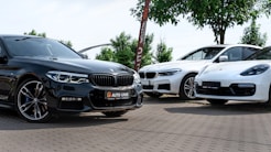 a group of cars parked