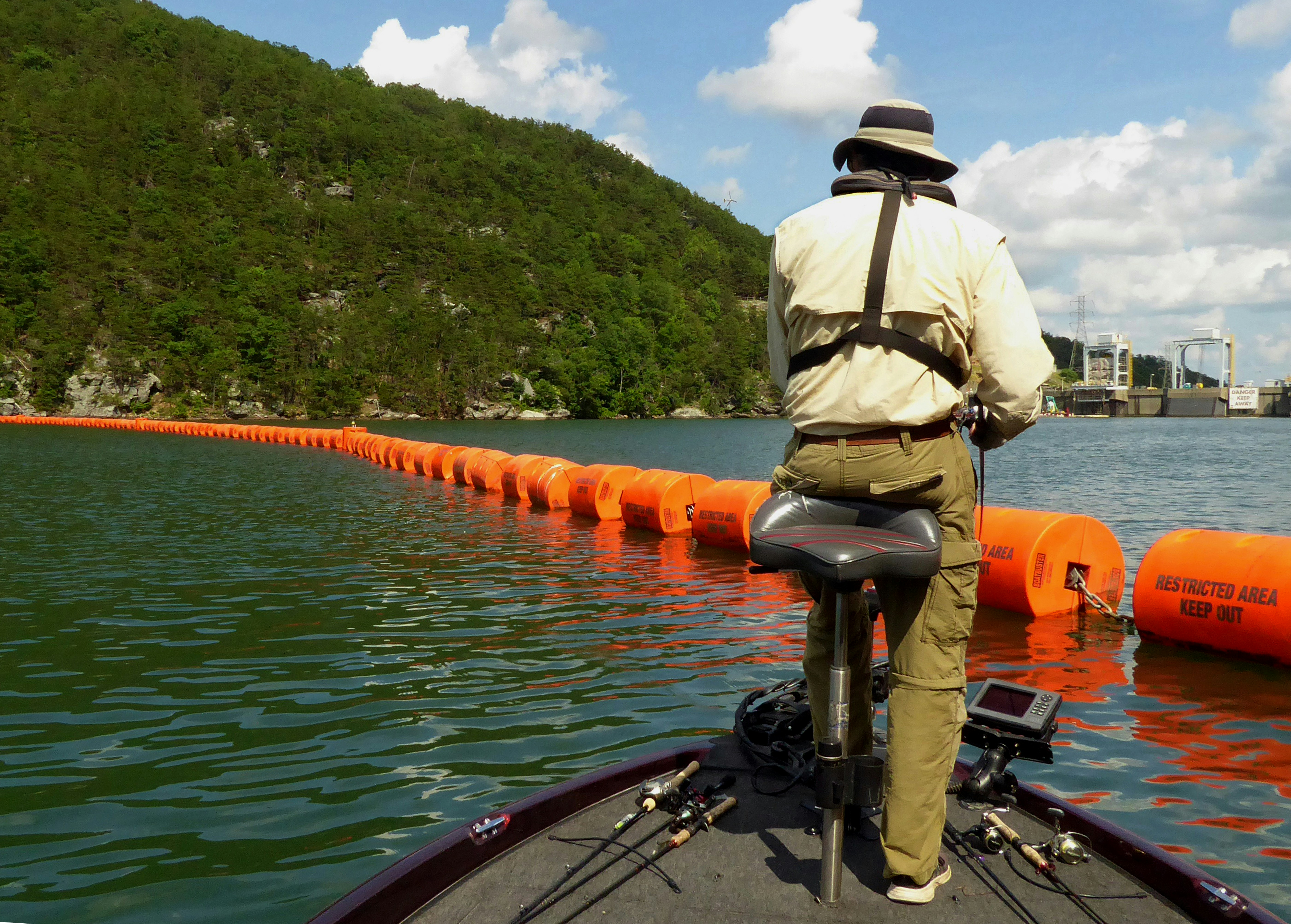 a person standing on a boat