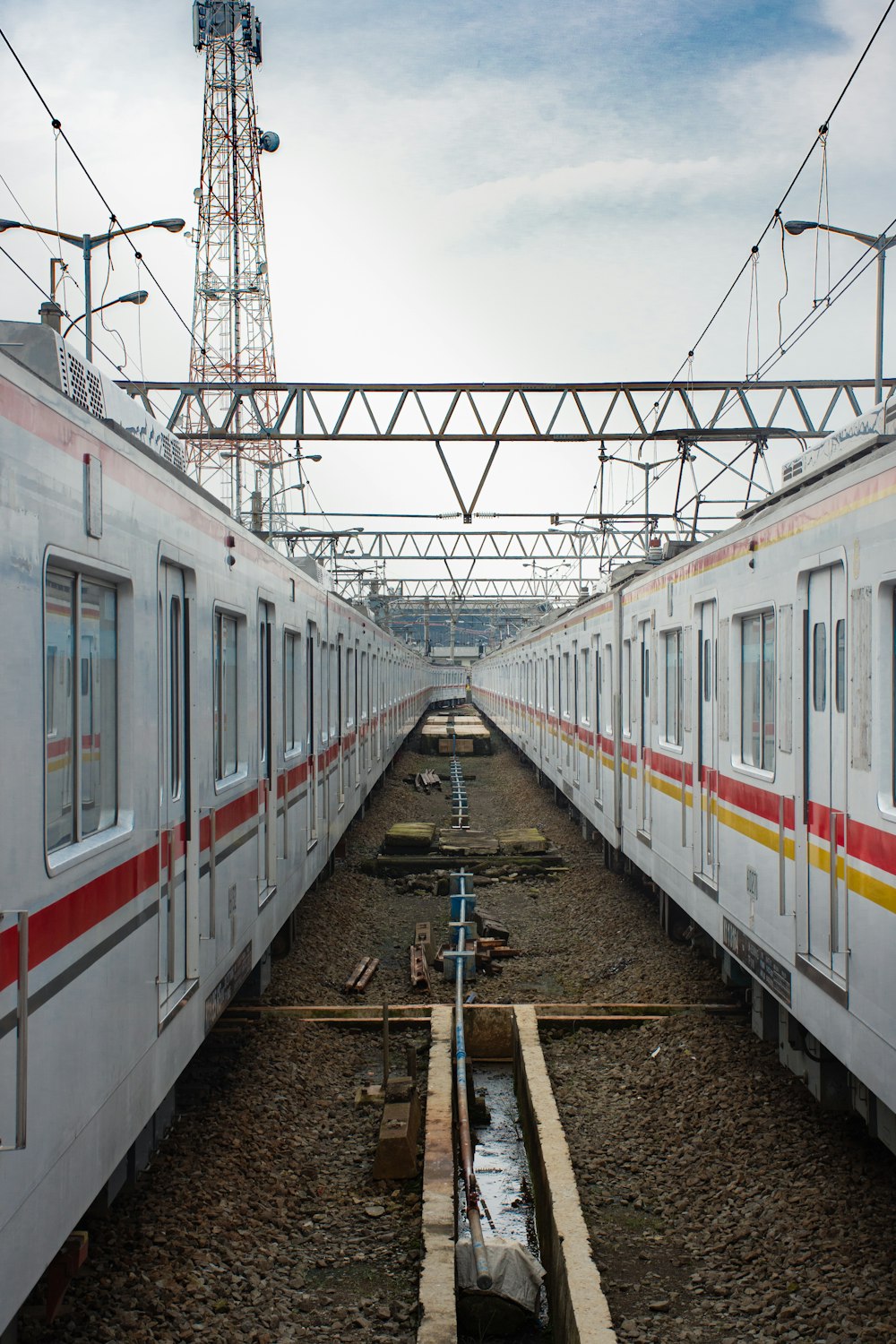 trains on the railway tracks